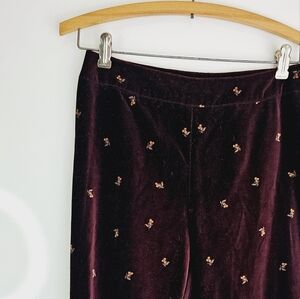 J Crew Velvet Floral Flower Long Pants 6